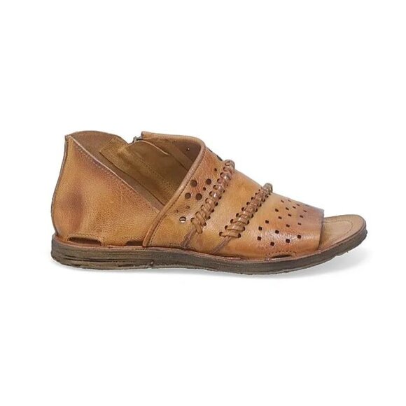 A.S.98 Reign Boho Flat Sandals Size 37 6.5 7 Camel Brown Leather NEW $250 - Picture 2 of 14